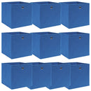 vidaXL 10 db kék szövet tárolódoboz 32 x 32 x 32 cm