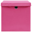 vidaXL 4 db rózsaszín szövet tárolódoboz fedéllel 32 x 32 x 32 cm