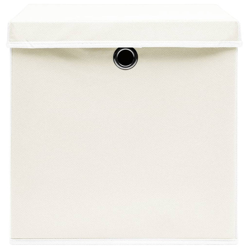 vidaXL 4 db fehér szövet tárolódoboz fedéllel 32 x 32 x 32 cm