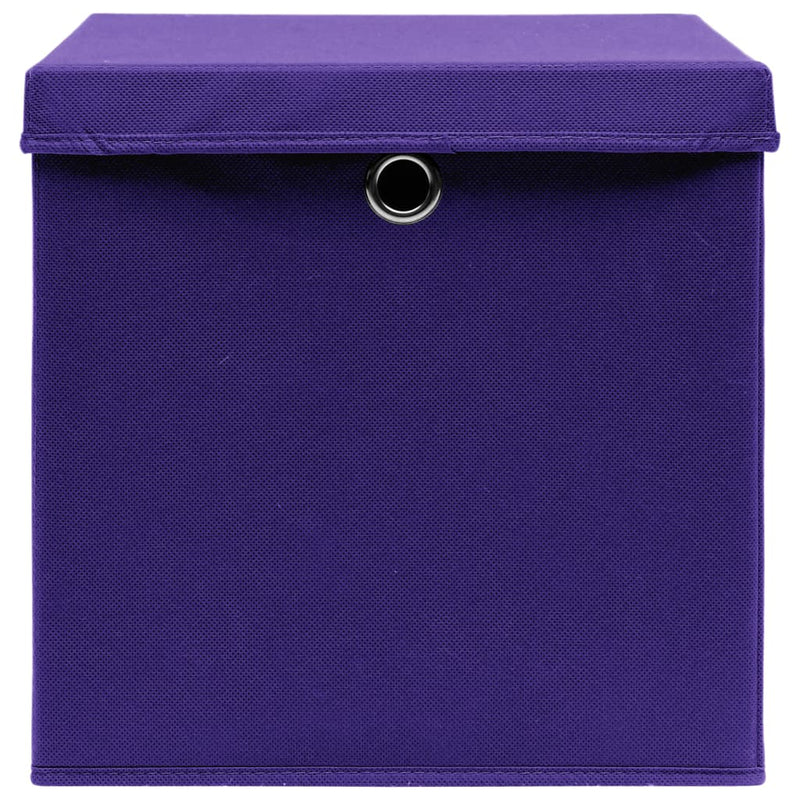 vidaXL 4 db lila szövet tárolódoboz fedéllel 32 x 32 x 32 cm