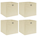 vidaXL 4 db krémszínű szövet tárolódoboz 32 x 32 x 32 cm
