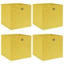 vidaXL 4 db sárga szövet tárolódoboz 32 x 32 x 32 cm