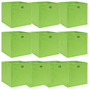 vidaXL 10 db zöld szövet tárolódoboz 32 x 32 x 32 cm