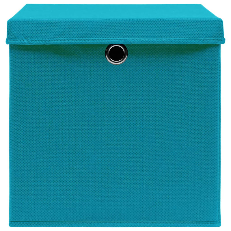 vidaXL 4 db babakék szövet tárolódoboz fedéllel 32 x 32 x 32 cm