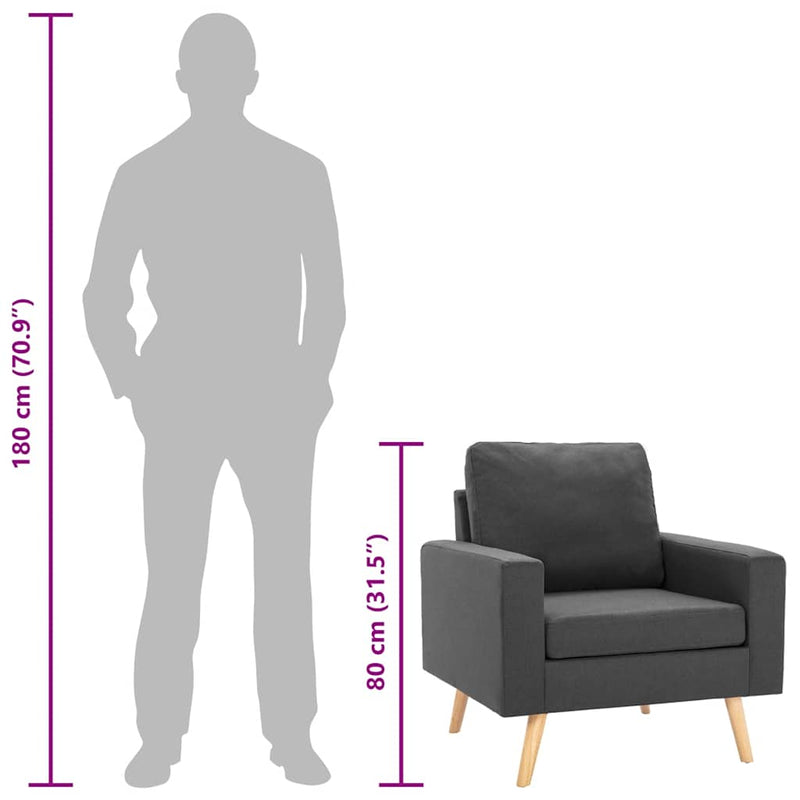 vidaXL sötétszürke szövetfotel