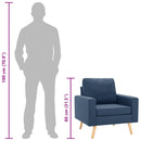 vidaXL kék szövetfotel