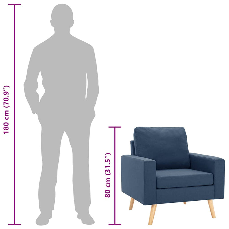 vidaXL kék szövetfotel