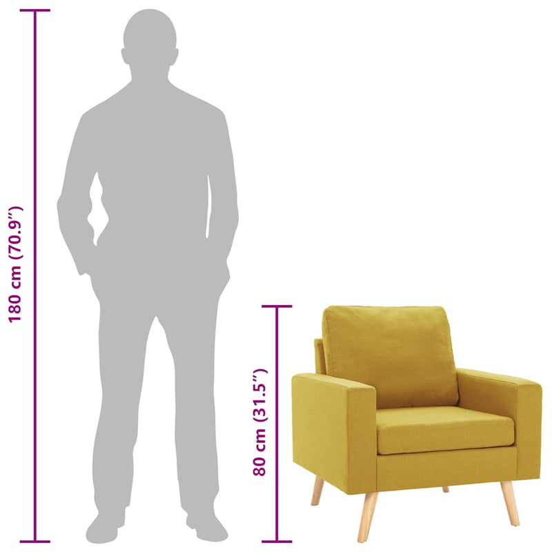 vidaXL sárga szövet karosszék