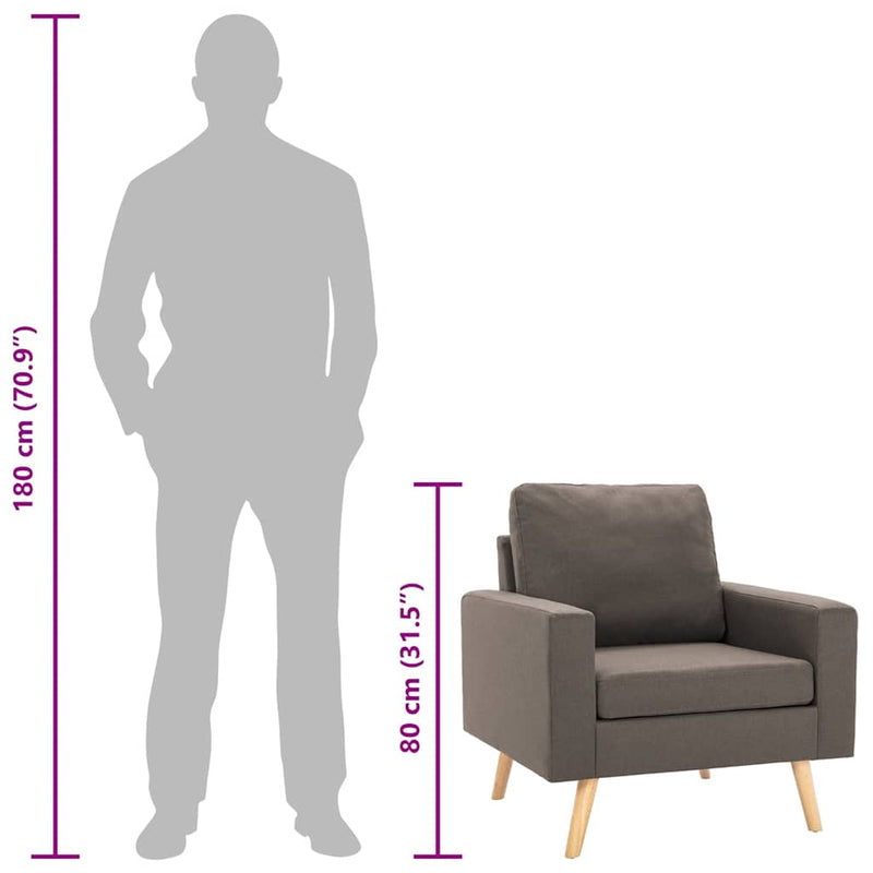 vidaXL tópszínű szövet karosszék