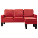 vidaXL háromszemélyes piros műbőr kanapé lábzsámollyal