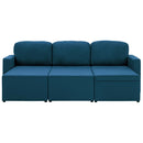 vidaXL 3-személyes kék elemes szövetkanapé