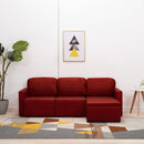 vidaXL 3-személyes bordó műbőr elemes kanapé