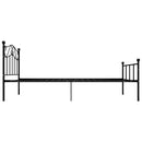 vidaXL fekete fém ágykeret 90 x 200 cm
