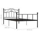 vidaXL fekete fém ágykeret 90 x 200 cm