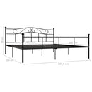 vidaXL fekete fém ágykeret 200 x 200 cm