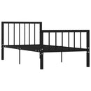 vidaXL fekete fém ágykeret 100 x 200 cm