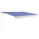 vidaXL kék és fehér manuális, kazettás napellenző 400 x 300 cm