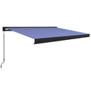vidaXL kék és fehér manuális kazettás napellenző 400 x 300 cm
