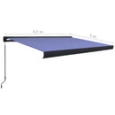 vidaXL kék és fehér manuális kazettás napellenző 450 x 300 cm
