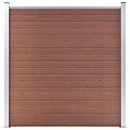vidaXL 2 négyszögletes és 1 ferde barna WPC kerítéselem 446 x 186 cm