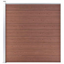 vidaXL 2 négyszögletes és 1 ferde barna WPC kerítéselem 446 x 186 cm