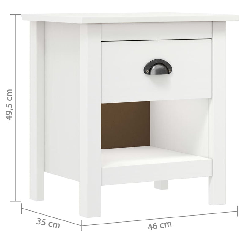 vidaXL Hill 2 db tömör fenyőfa éjjeliszekrény 46 x 35 x 49,5 cm