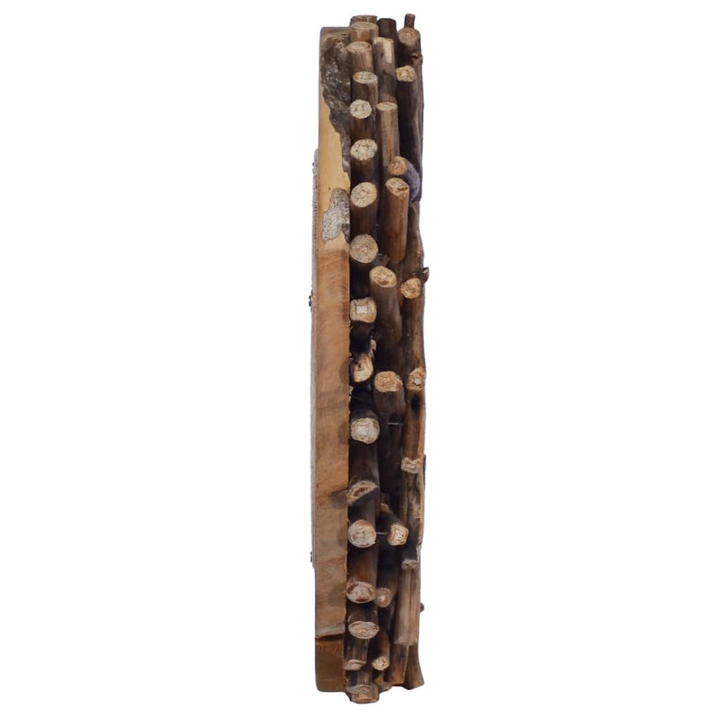 vidaXL kör alakú tíkfa falitükör 40 cm