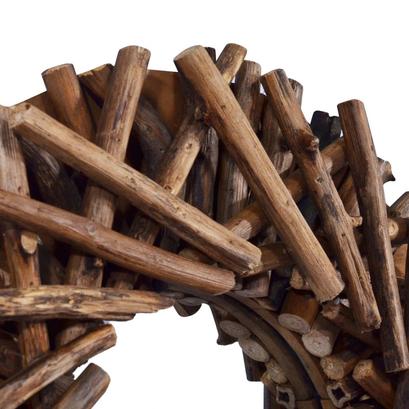 vidaXL kör alakú tíkfa falitükör 60 cm