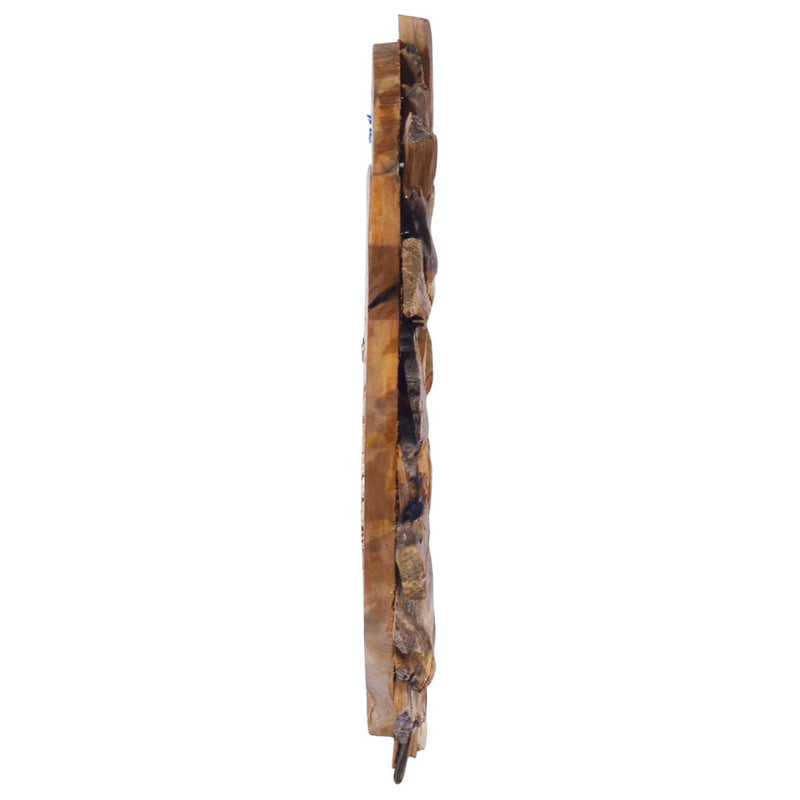 vidaXL kör alakú tíkfa falitükör 40 cm