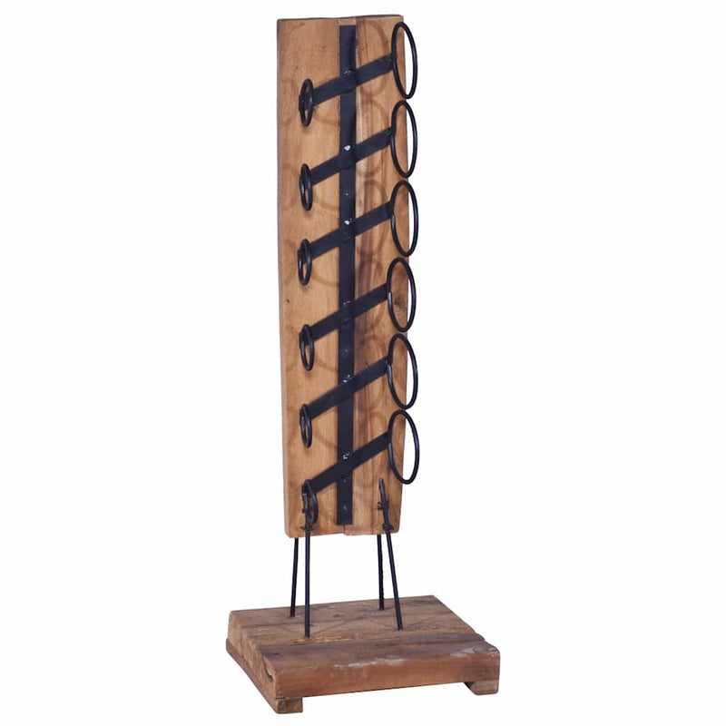 vidaXL tömör tíkfa bortartó állvány 6 palackhoz 35 x 35 x 100 cm