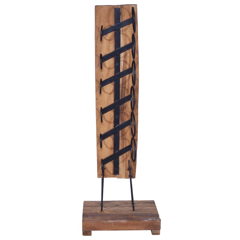 vidaXL tömör tíkfa bortartó állvány 6 palackhoz 35 x 35 x 100 cm