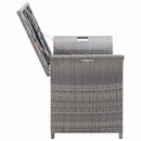 vidaXL szürke polyrattan tárolópad párnával 138 cm