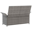 vidaXL szürke polyrattan tárolópad párnával 138 cm
