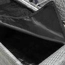 vidaXL szürke polyrattan tárolópad párnával 138 cm