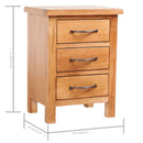 vidaXL 2 db tömör tölgyfa éjjeliszekrény 40 x 30 x 54 cm