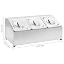 vidaXL rozsdamentes acél gastronorm tároló 3 db GN 1/6-os edénnyel