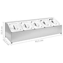 vidaXL rozsdamentes acél gasztronorm tároló 5 db GN 1/6-os edénnyel