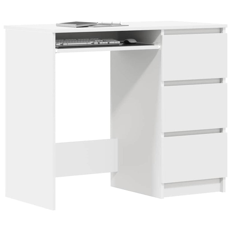 vidaXL fehér szerelt fa íróasztal 90 x 45 x 76 cm