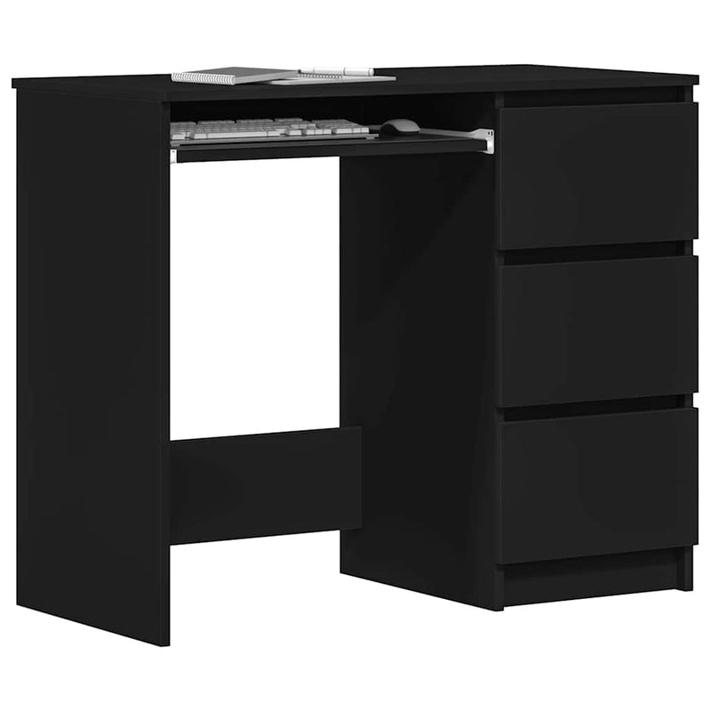 vidaXL fekete szerelt fa íróasztal 90 x 45 x 76 cm