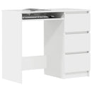 vidaXL fehér magasfényű szerelt fa íróasztal 90 x 45 x 76 cm