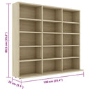 vidaXL sonoma tölgy szerelt fa CD-tartó szekrény 100x23x89,5 cm