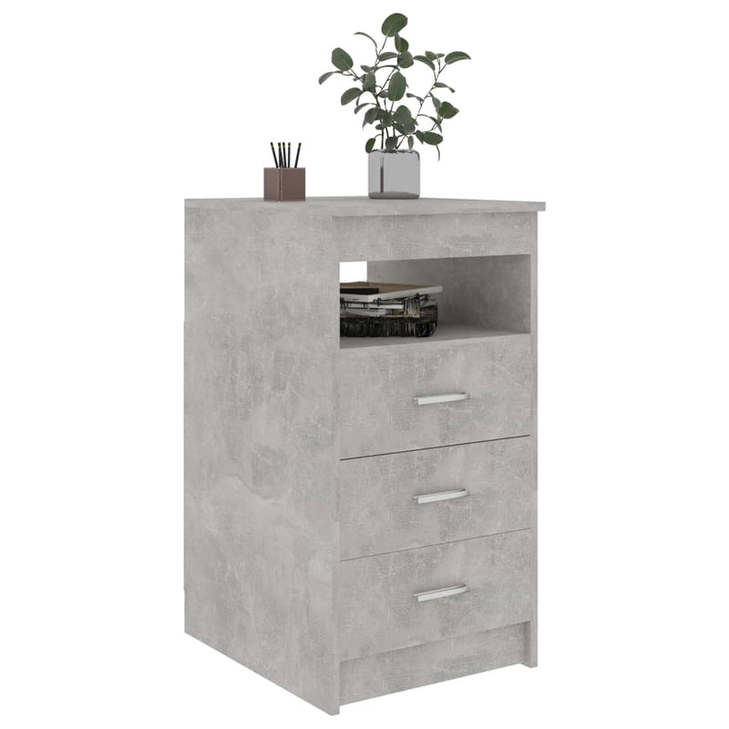vidaXL betonszürke szerelt fa fiókos szekrény 40 x 50 x 76 cm