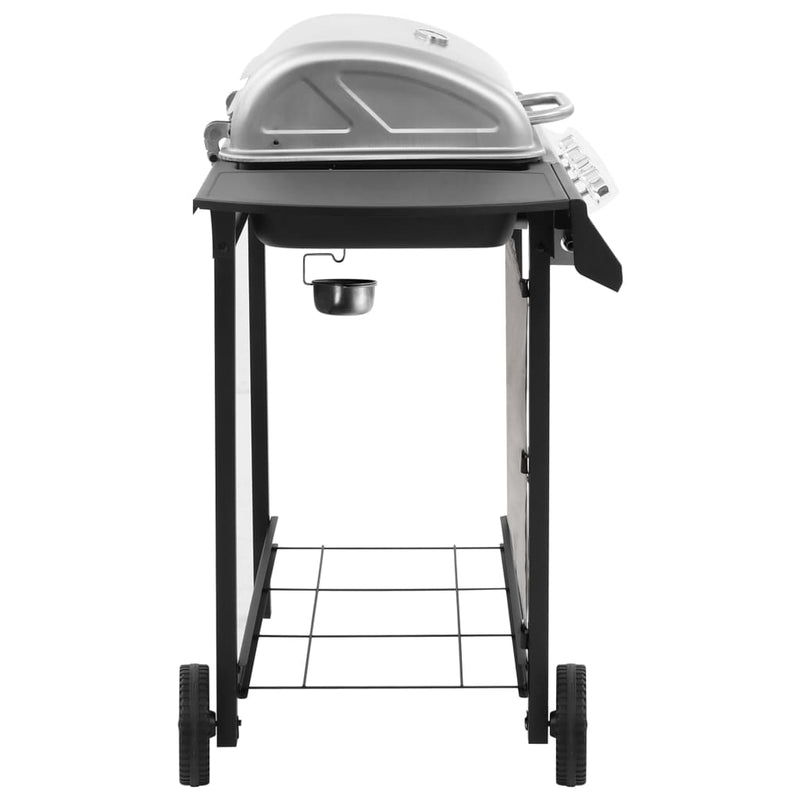 vidaXL fekete és ezüst gáz grillsütő 4 égővel