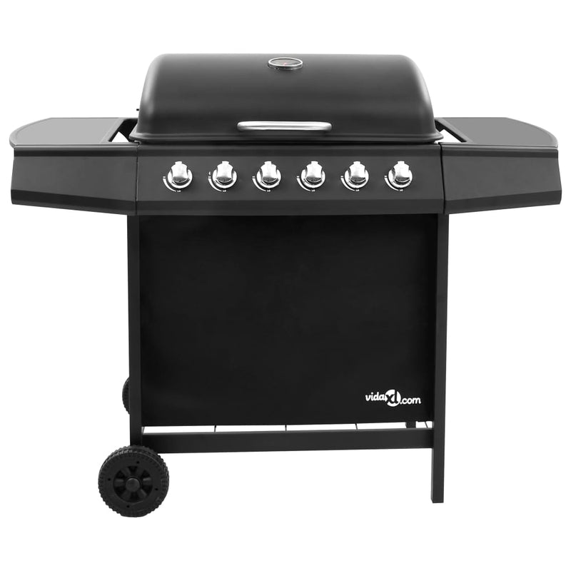 vidaXL fekete gáz grillsütő 6 égővel