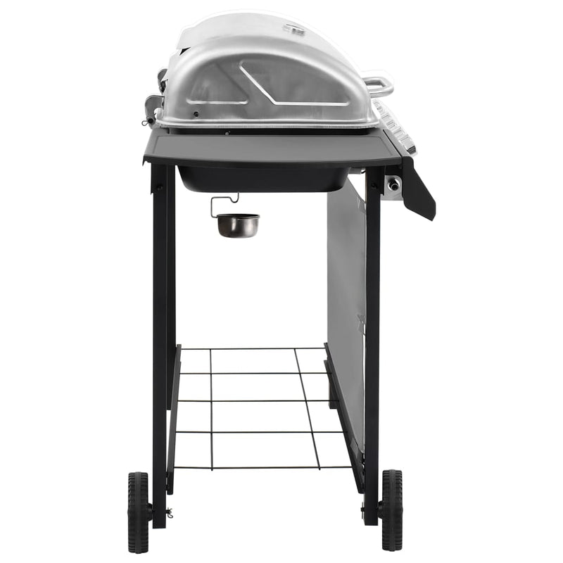 vidaXL fekete és ezüst gáz grillsütő 6 égővel