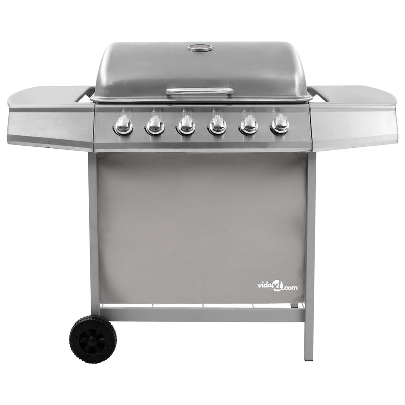 vidaXL ezüst gáz grillsütő 6 égővel