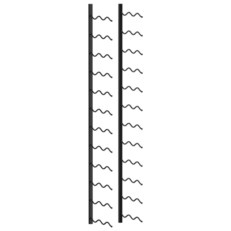 vidaXL fekete vas falra szerelhető bortartó állvány 24 palacknak
