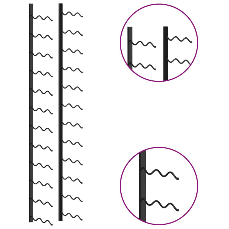 vidaXL fekete vas falra szerelhető bortartó állvány 24 palacknak