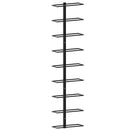 vidaXL fekete vas falra szerelhető bortartó állvány 9 palacknak