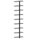 vidaXL fekete vas falra szerelhető bortartó állvány 9 palacknak